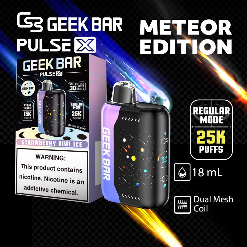 Geek bar pulse x 25k Meteor Edition|vape central wholesale|disposable vape|strawberry kiwi ice