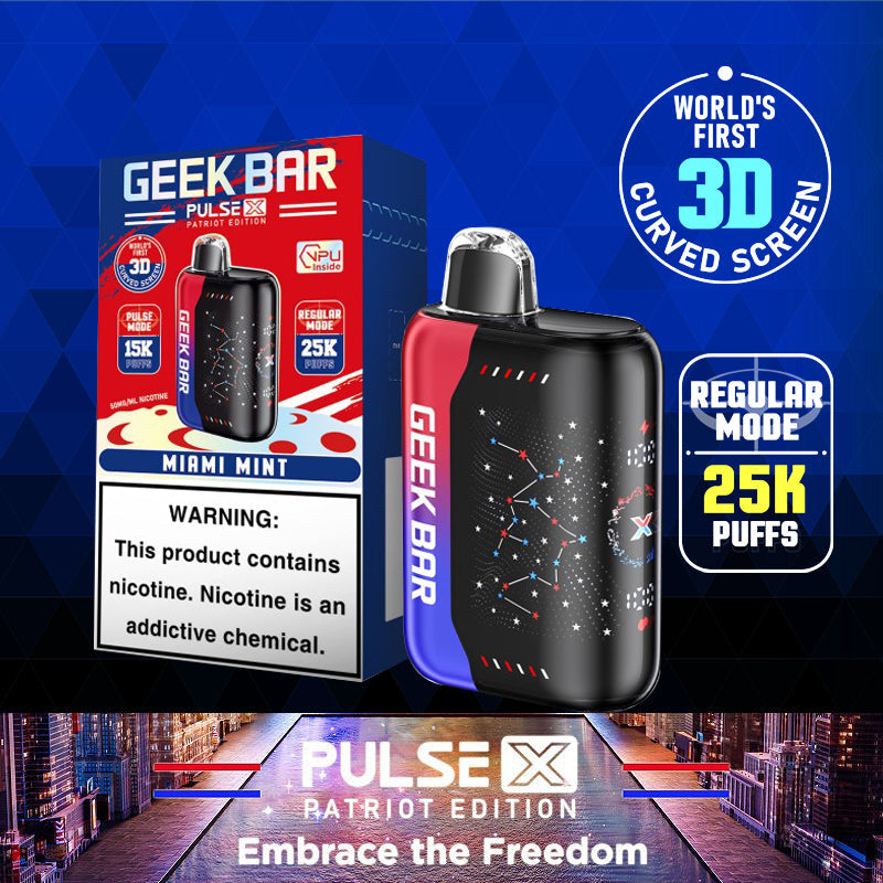 Geek bar pulse x 25k patriot edition|vape central wholesale|disposable vape|Miami mint