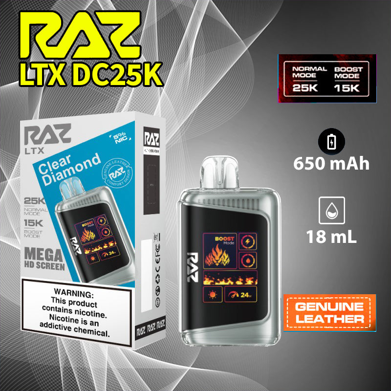 Raz LTX 25K |Vape central wholesale|disposable|wholesaler|clear diamond