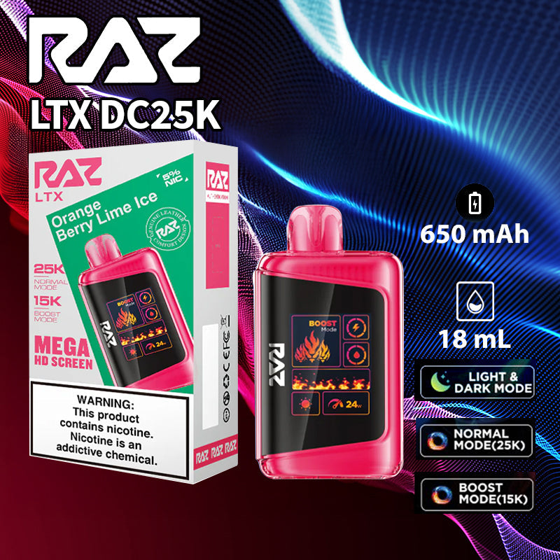 Raz LTX 25K |Vape central wholesale|disposable|wholesaler|orang berry lime ice