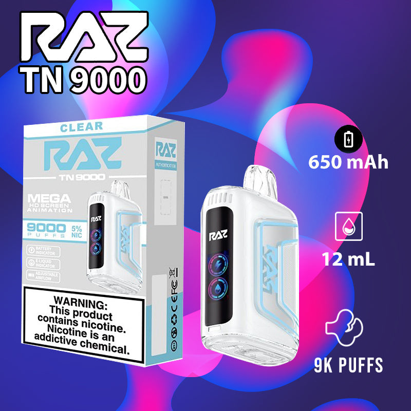 Raz tn9000|vape central wholesale|disposable|clear