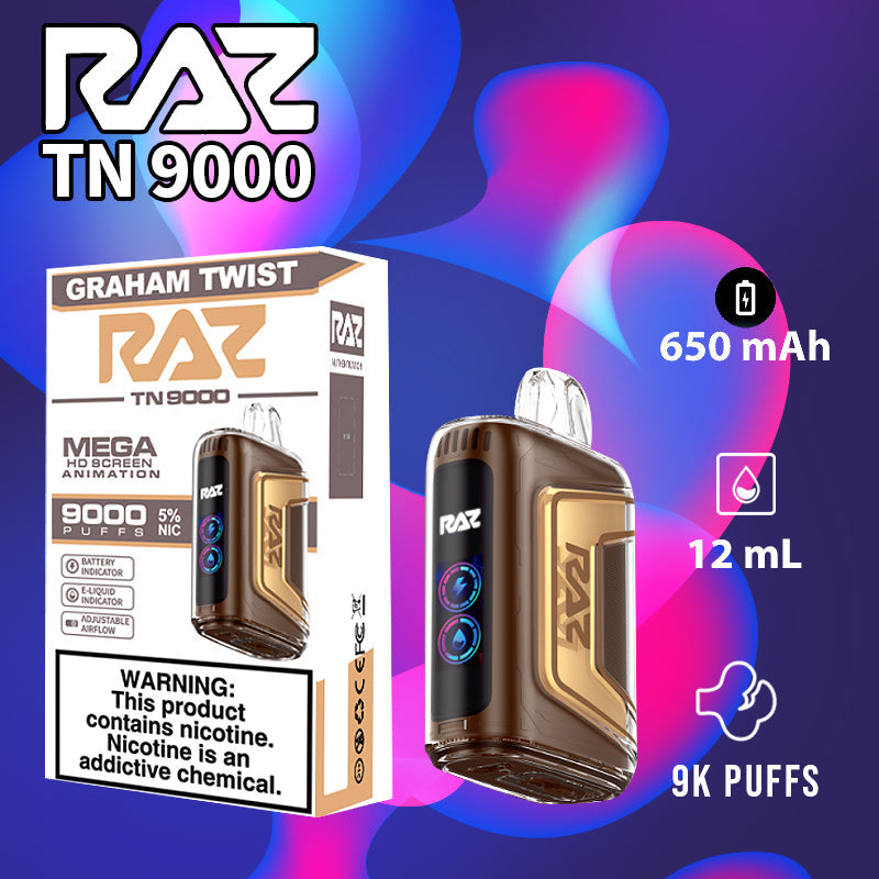 Raz tn9000|vape central wholesale|disposable|grahm twist