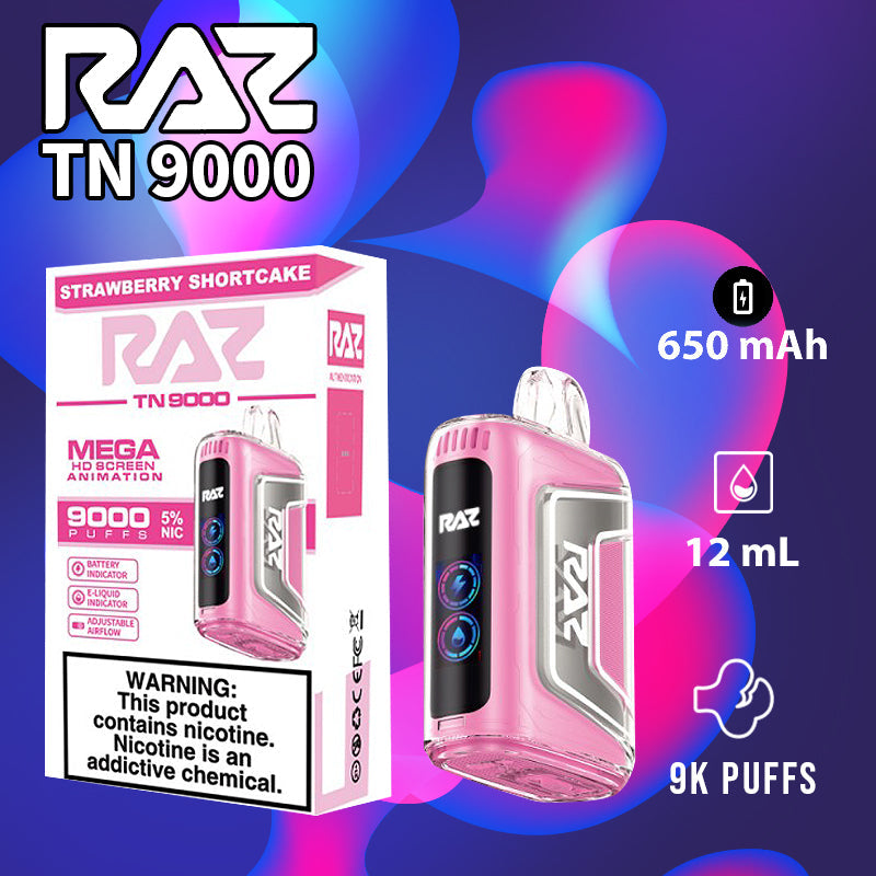 Raz tn9000|vape central wholesale|disposable|strawberry shortcake