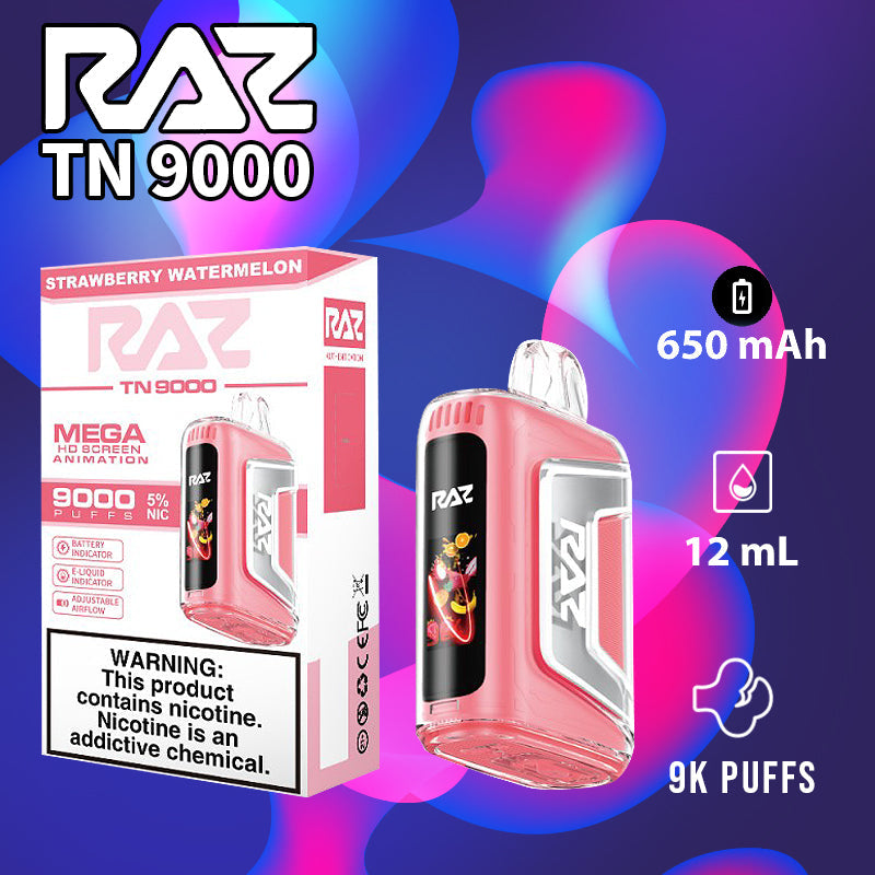 Raz tn9000|vape central wholesale|disposable|strawberry watermelon