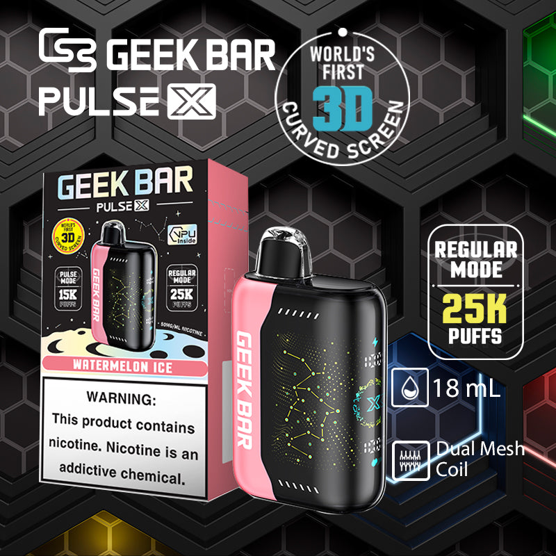Geek bar pulse x 25k|vape central wholesale|disposable vape|watermelon ice