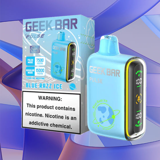 Geek Bar Pulse 15k| 5% Nicotine|Vape central wholesale|disposable|Geek Bar Pulse 15000|blue razz ice