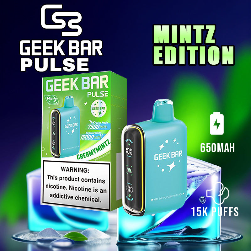 Geek bar Pulse 15k Mintz Edition|Vape central wholesale|Disposable|creamy mintz
