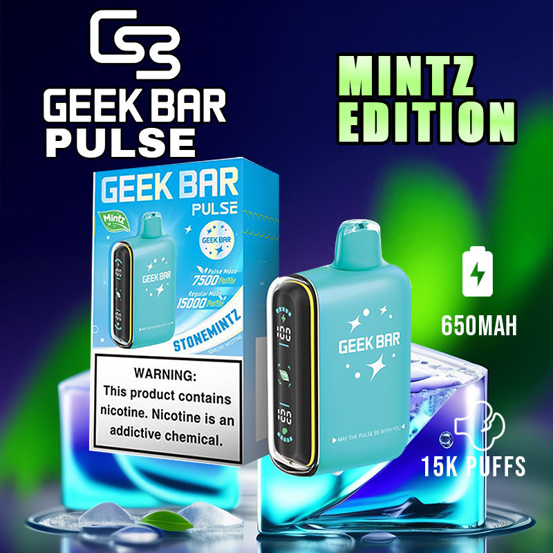 Geek bar Pulse 15k Mintz Edition|Vape central wholesale|Disposable|stone mintz