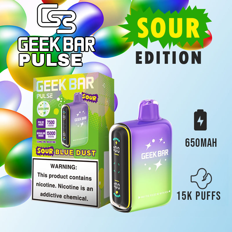 Geek bar Pulse 15k Sour Edition|Geek bar Pulse 15000|Vape central wholesale|Disposable|Sour blue dust