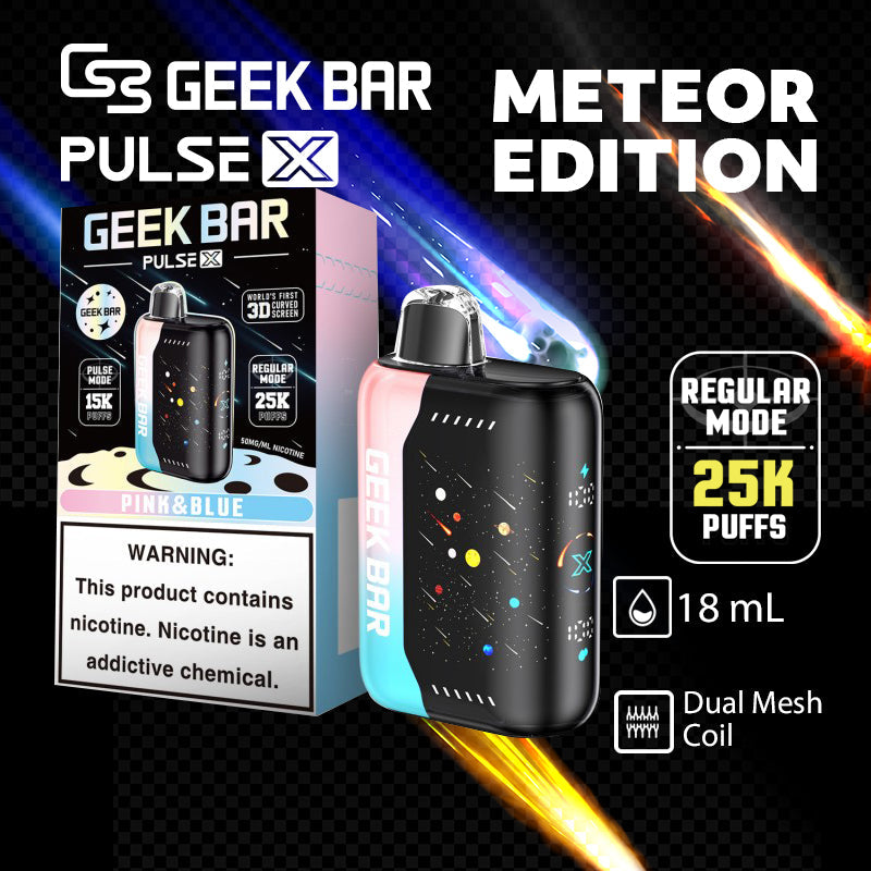 Geek bar pulse x 25k Meteor Edition|vape central wholesale|disposable vape|pink blue