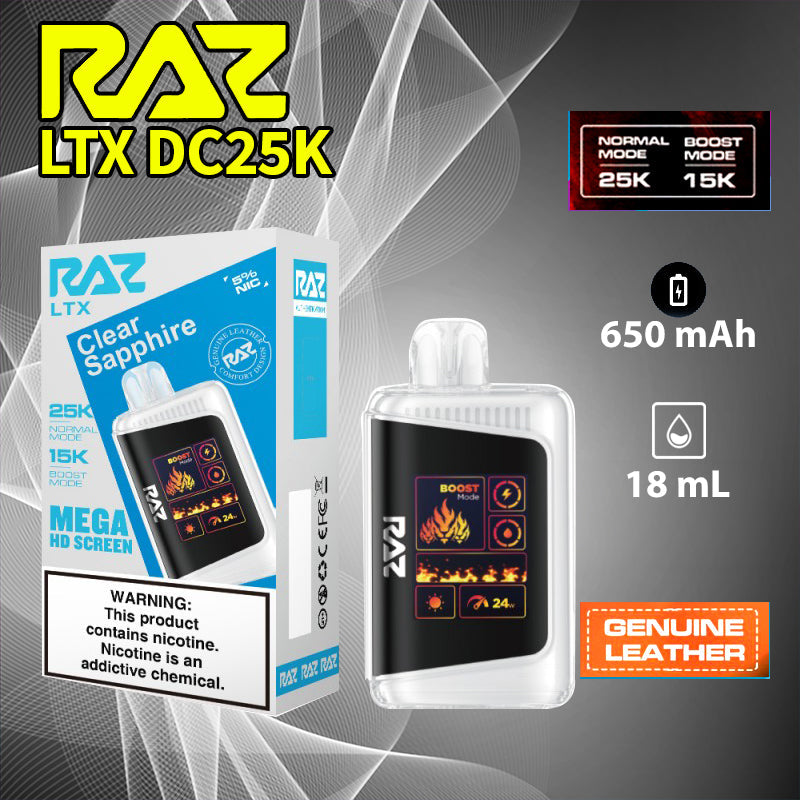 Raz LTX 25K |Vape central wholesale|disposable|wholesaler|clear sapphire
