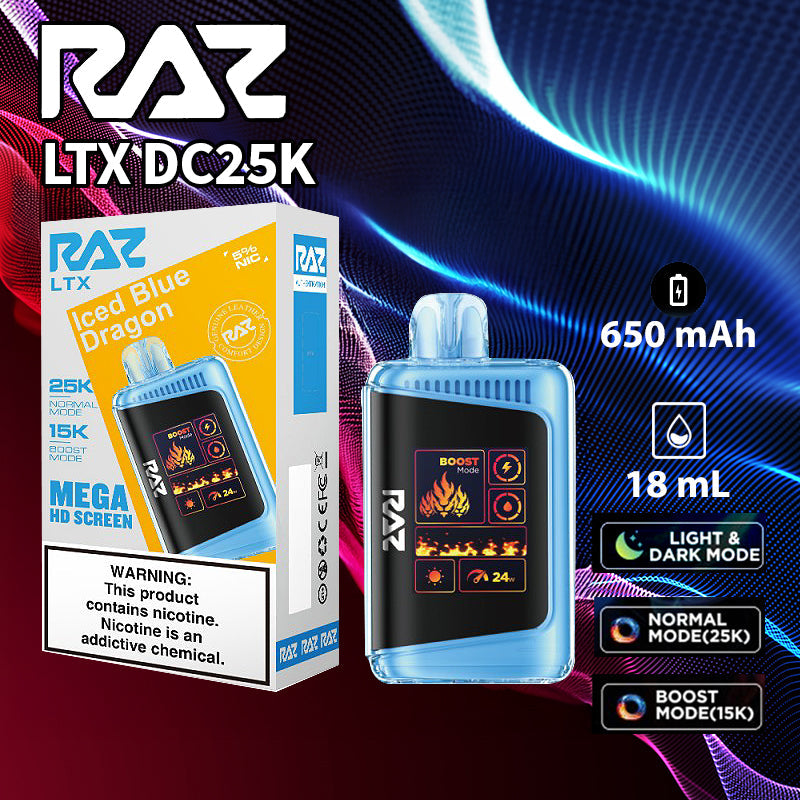 Raz LTX 25K |Vape central wholesale|disposable|wholesaler|ice blue dragon