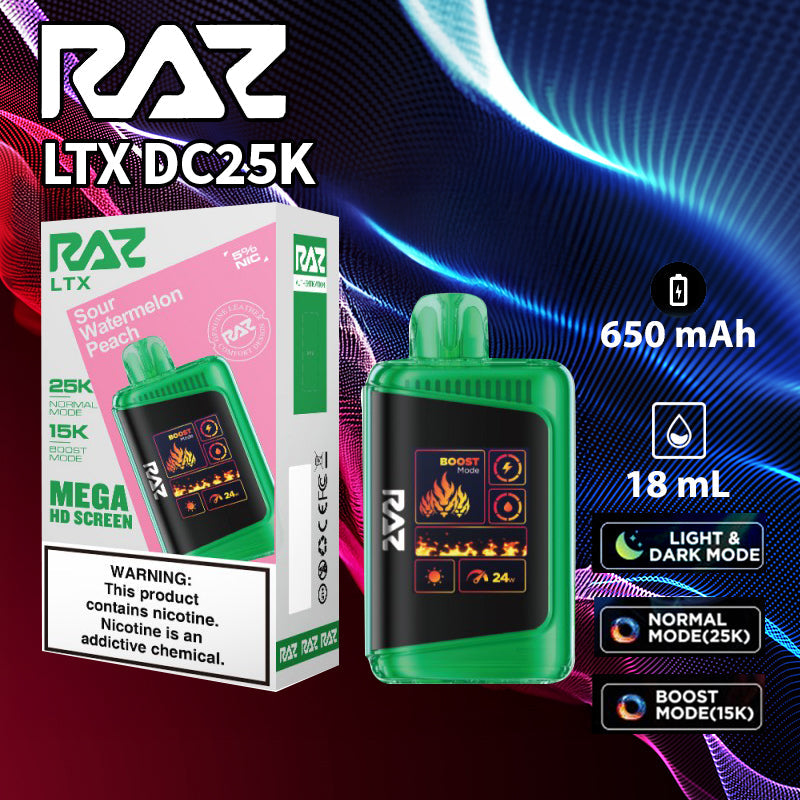 Raz LTX 25K |Vape central wholesale|disposable|wholesaler|sour watermelon peach
