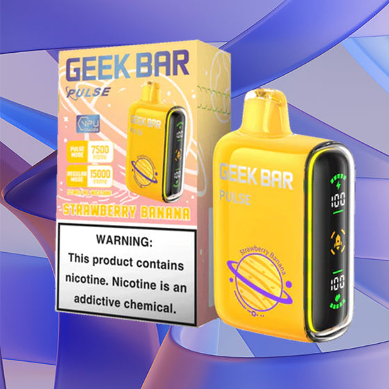 Geek Bar Pulse 15k| 5% Nicotine|Vape central wholesale|disposable|Geek Bar Pulse 15000|strawberry banana