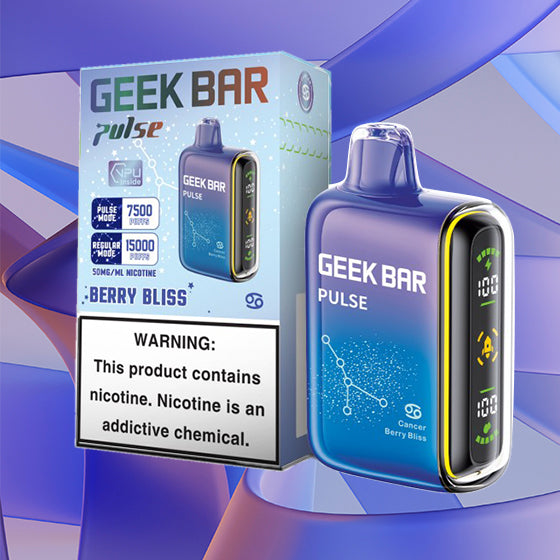 Geek Bar Pulse 15k| 5% Nicotine|Vape central wholesale|disposable|Geek Bar Pulse 15000| Cancer Berry Bliss 