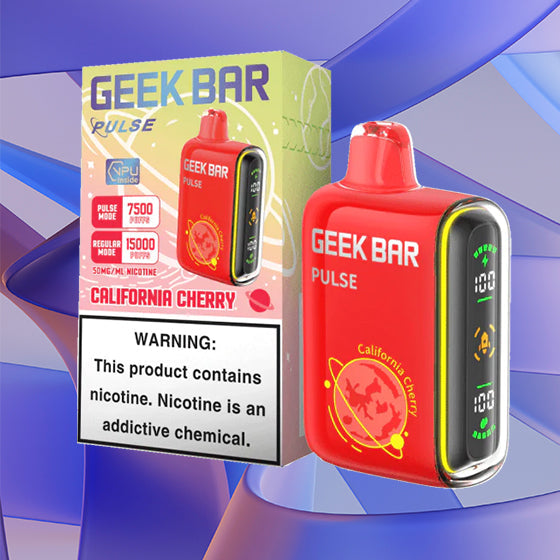 Geek Bar Pulse 15k| 5% Nicotine|Vape central wholesale|disposable|Geek Bar Pulse 15000|california cherry