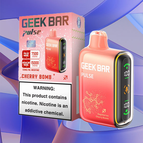 Geek Bar Pulse 15k| 5% Nicotine|Vape central wholesale|disposable|Geek Bar Pulse 15000|cherry bomb