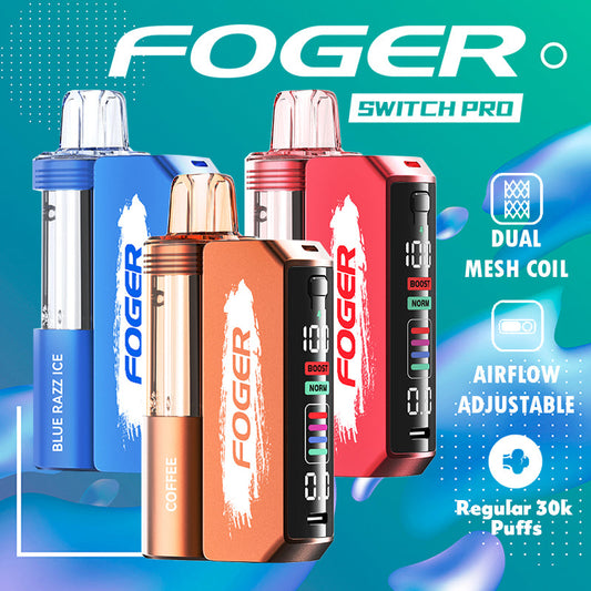 Foger Vape Pods Wholesale FOGER SWITCH PRO DISPOSABLE POD 30K PUFFS (5CT DISPLAY) Rising Wholesale Inc Tobacco FOGER Switch Pro Kit Foger Vape Pods Wholesale FOGER SWITCH PRO DISPOSABLE POD 30K PUFFS (5CT DISPLAY) Rising Wholesale Inc Tobacco FOGER Switch Pro Kit