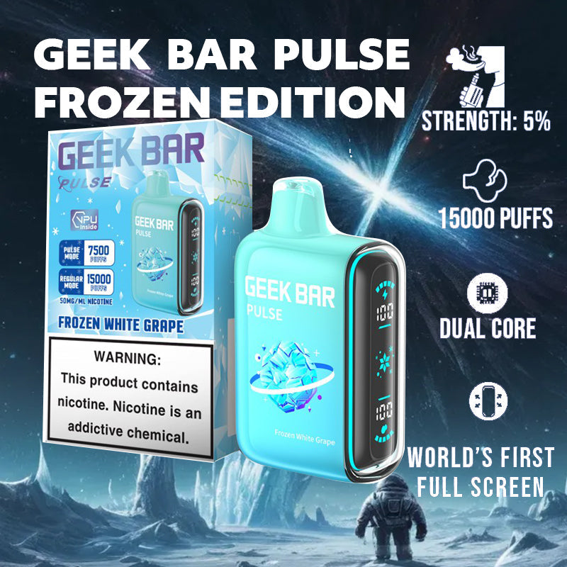 Geek bar Pulse Frozen Edition|Vape central wholesale|Disposable|geek bar pulse 15k|geek bar pulse 15000|frozen white grape