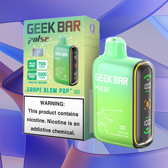 Geek Bar Pulse 15k| 5% Nicotine|Vape central wholesale|disposable|Geek Bar Pulse 15000|grape blow pop