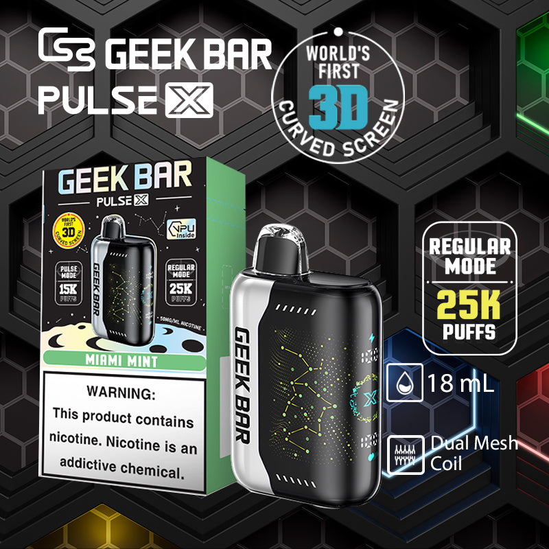 Geek bar pulse x 25k|vape central wholesale|disposable vape|Miami mint