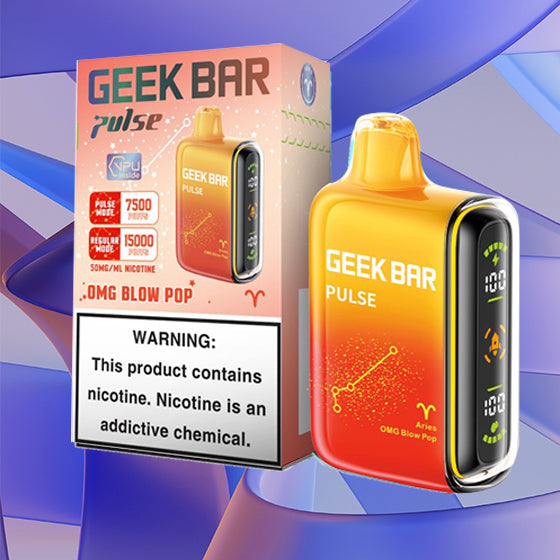 Geek Bar Pulse 15k| 5% Nicotine|Vape central wholesale|disposable|Geek Bar Pulse 15000| aries OMG Blow Pop
