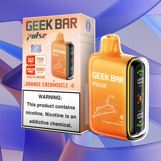 Geek Bar Pulse 15k| 5% Nicotine|Vape central wholesale|disposable|Geek Bar Pulse 15000|orange creamsicle