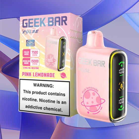 Geek Bar Pulse 15k| 5% Nicotine|Vape central wholesale|disposable|Geek Bar Pulse 15000|pink lemonade