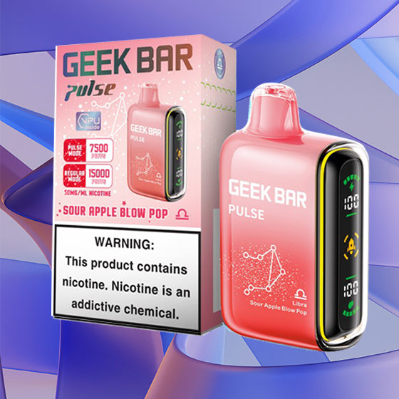 Geek Bar Pulse 15k| 5% Nicotine|Vape central wholesale|disposable|Geek Bar Pulse 15000|  Sour Apple Blow Pop