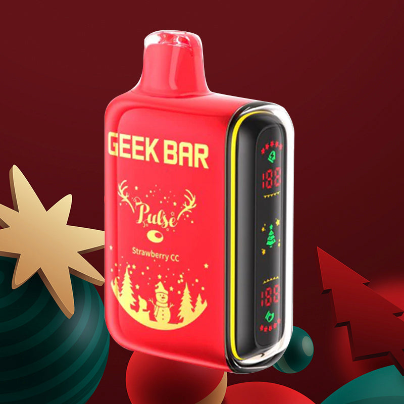 Geek Bar Pulse 15k| 5% Nicotine|Vape central wholesale|disposable|Geek Bar Pulse 15000| Flavor Strawberry cc Chirstmas 